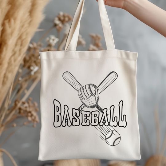 Personalized Baseball Canvas Tote Bag: Gifts for Baseball Player