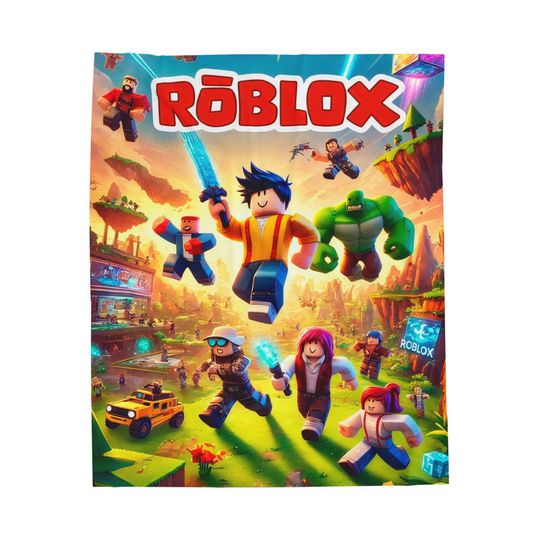 Roblox Blanket for Kids – Fleece Gaming Room Decor