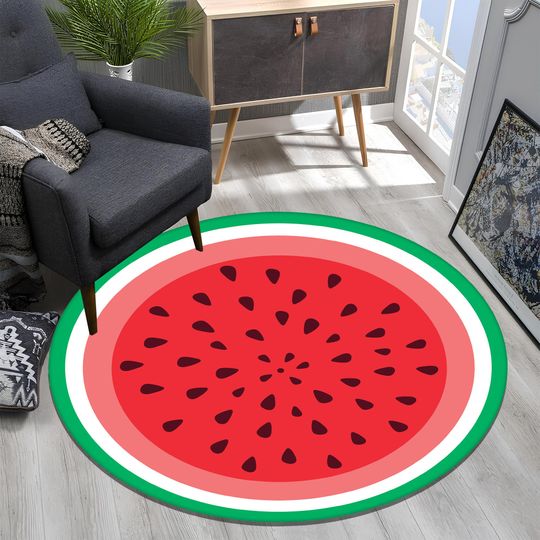 Watermelon Area Rug: Fruit-Themed Nursery Decor (Custom Sizes)
