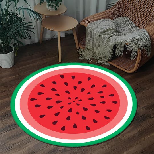 Watermelon Area Rug: Fruit-Themed Nursery Decor (Custom Sizes)