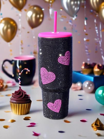Rhinestone heart 40oz Tumbler