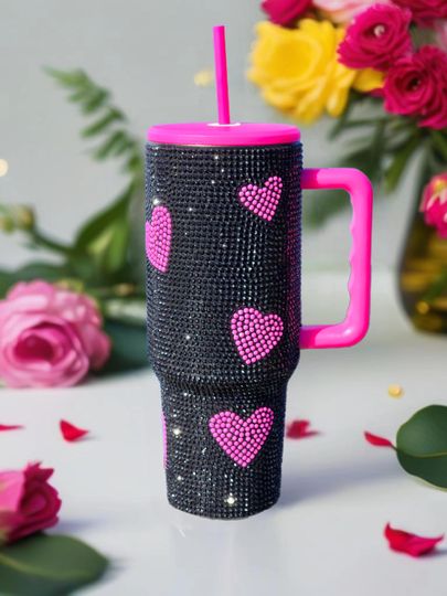 Rhinestone heart 40oz Tumbler