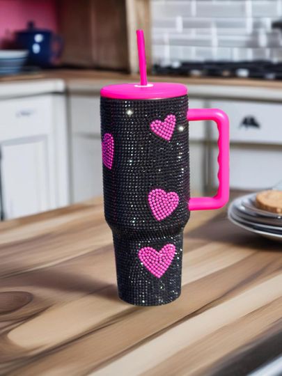 Rhinestone heart 40oz Tumbler