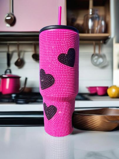Rhinestone heart 40oz Tumbler