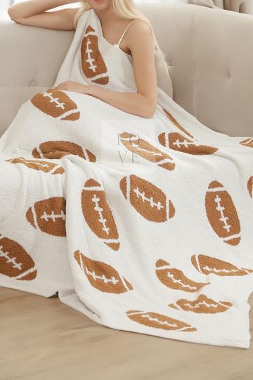 Blanket Best Personalized Cozy Football Blanket Great Gift for Family Friends for Holidays Gift for her Chrismas Gift Sport Blanket
