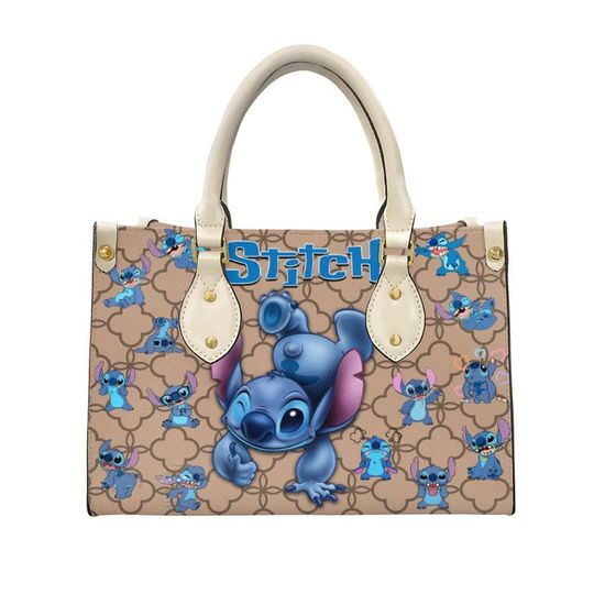Personalized Lilo and Stitch Leather Handbag, Stitch Lover's Handbag, Custom Leather Bag, Personalized Handbag