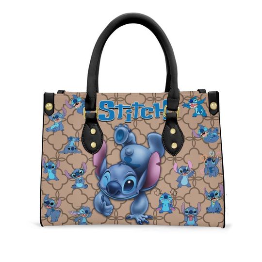 Personalized Lilo and Stitch Leather Handbag, Stitch Lover's Handbag, Custom Leather Bag, Personalized Handbag