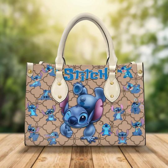 Personalized Lilo and Stitch Leather Handbag, Stitch Lover's Handbag, Custom Leather Bag, Personalized Handbag