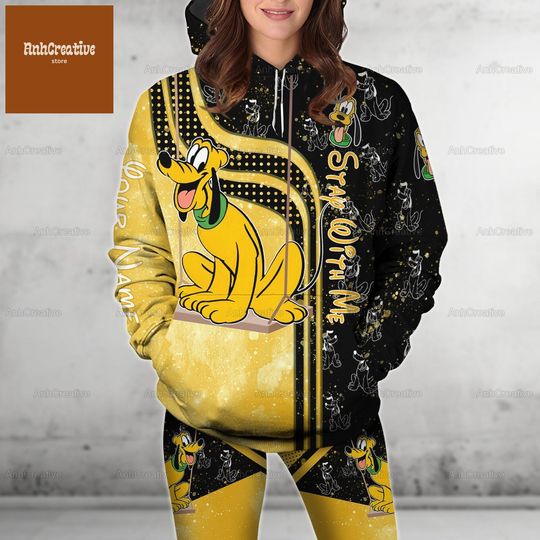 Disney Pluto Hoodie And Leggings, Custom Pluto Dog Hoodie, Leggings