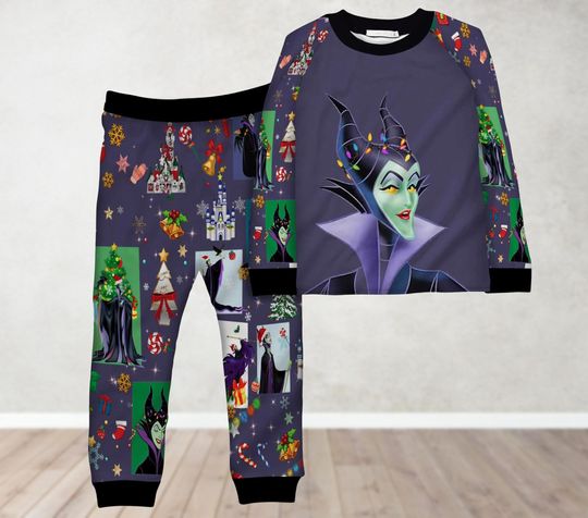 Halloween Maleficent Pajamas Set, Disney Villains Matching Family Pajamas