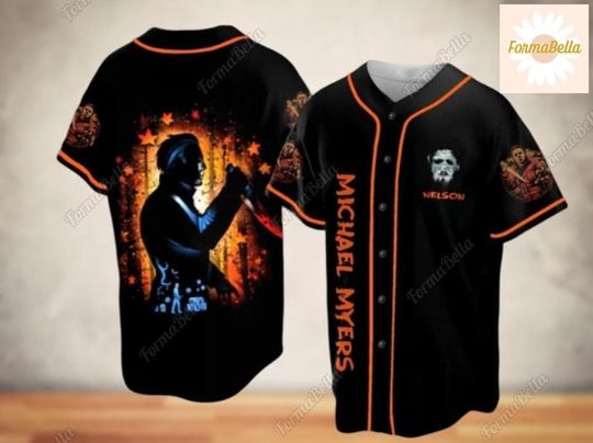 Halloween Custom Michael Myers Baseball Jersey, Personalized Horror Jersey Shirt