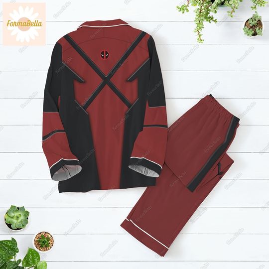 Halloween Deadpool Pajamas Set, Deadpool Costume Cosplay, Deadpool 3 Movie Pajamas, Wolverine Pajamas, Superhero Characters Costume