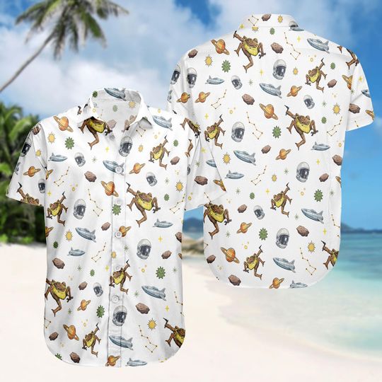 Space Sci Fi Hawaii Shirt, Project Hail Mary Rocky Button Shirt, Retro Bookish Summer Men Shirt, Andy Weir Gift, Booklist Lover Shirt