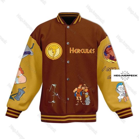 Hercules Jacket Men, Hercules Baseball Jacket, Disney Hercules Jacket