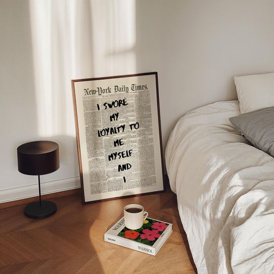 Taylorr Swifts Lyrics Newspaper Print: Preppy Dorm Wall Art
