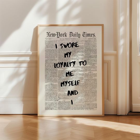 Taylorr Swifts Lyrics Newspaper Print: Preppy Dorm Wall Art