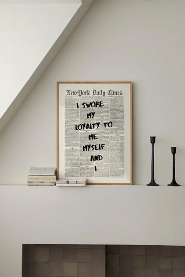 Taylorr Swifts Lyrics Newspaper Print: Preppy Dorm Wall Art
