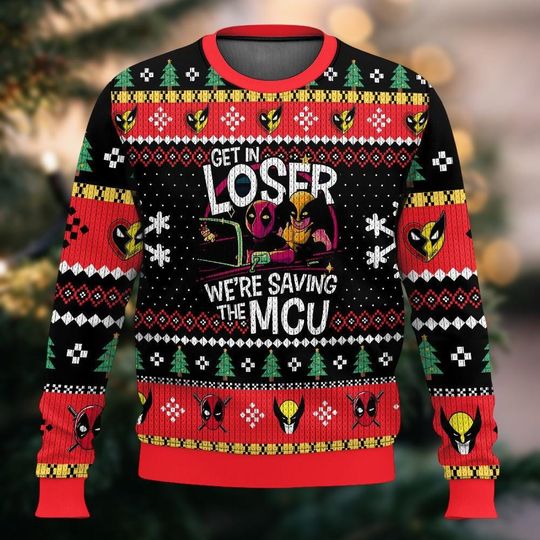 Deadpool Wolverine Ugly Sweater, Marvel Holiday Pullover