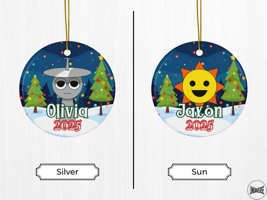 Personalized Sprunki Christmas Ornament: Custom Holiday Tree Decoration, Kids Gift 2025, Two-Sided Quirky Keepsake