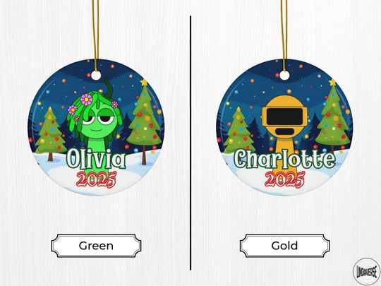 Personalized Sprunki Christmas Ornament: Custom Holiday Tree Decoration, Kids Gift 2025, Two-Sided Quirky Keepsake
