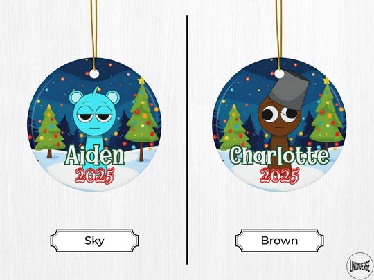 Personalized Sprunki Christmas Ornament: Custom Holiday Tree Decoration, Kids Gift 2025, Two-Sided Quirky Keepsake