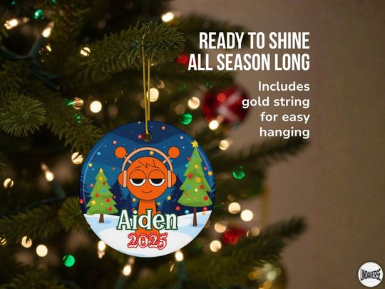 Personalized Sprunki Christmas Ornament: Custom Holiday Tree Decoration, Kids Gift 2025, Two-Sided Quirky Keepsake