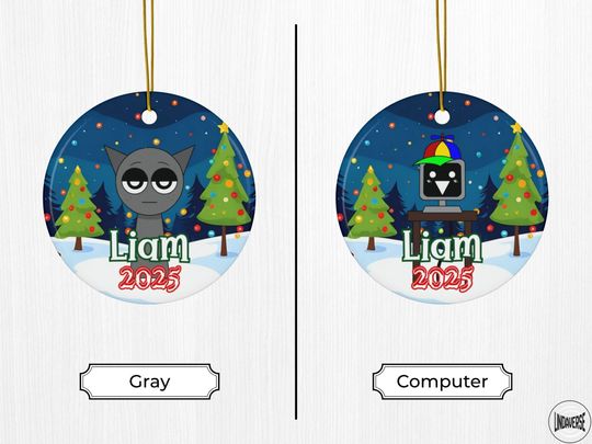 Personalized Sprunki Christmas Ornament: Custom Holiday Tree Decoration, Kids Gift 2025, Two-Sided Quirky Keepsake