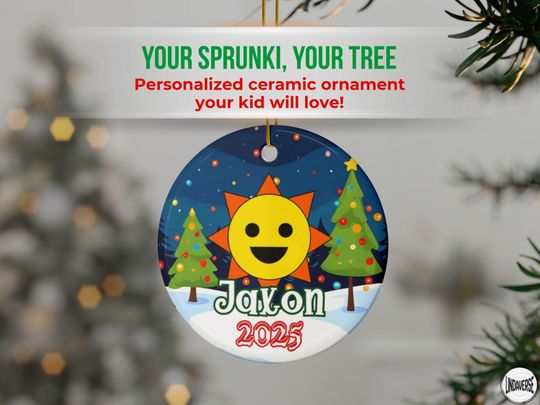 Personalized Sprunki Christmas Ornament: Custom Holiday Tree Decoration, Kids Gift 2025, Two-Sided Quirky Keepsake