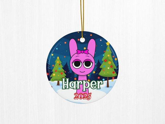 Personalized Sprunki Christmas Ornament: Custom Holiday Tree Decoration, Kids Gift 2025, Two-Sided Quirky Keepsake