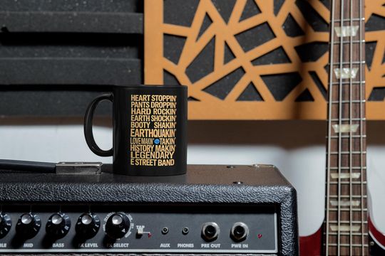 Legendary Bruce Springsteen E Street Band Black Mug  11oz Coffee Cup for Music Lovers  Boss Rock Band Gift Idea Classic Rock Mug Collectible