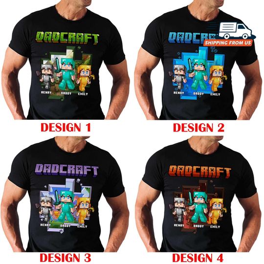 Personalized Dadcraft Tshirt, A Minecraft Movie Shirt, Happy Mother's Day 2025 Gift, Trending Game Unisex Tee, Game Kids Tee