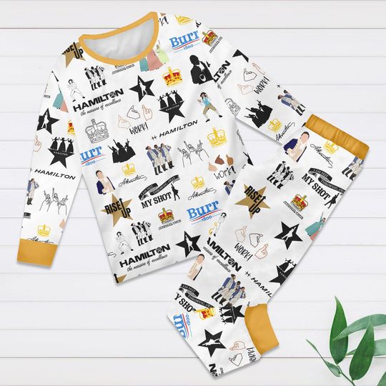 Hamilton Musical Pajama Set, Hamilton Broadway Loungewear Set, Alexander Hamilton Sleepwear, Broadway Matching Pajamas