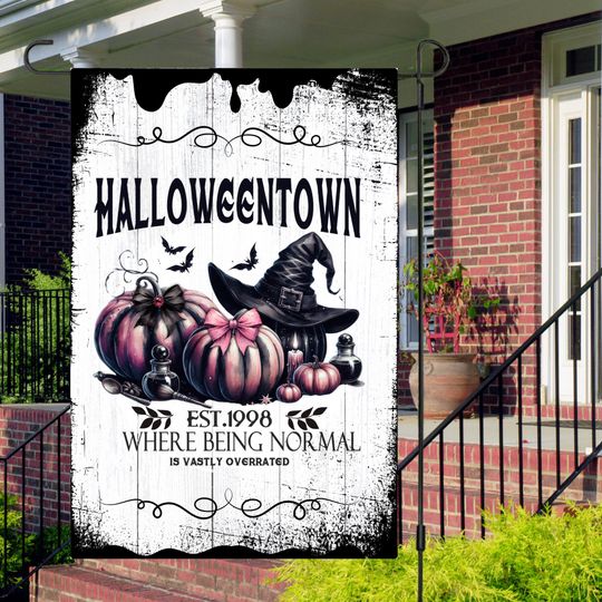Garden Flag, Halloween Town, Pumpkins, Witches Brew Halloween Drink