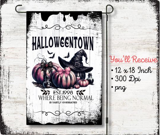 Garden Flag, Halloween Town, Pumpkins, Witches Brew Halloween Drink