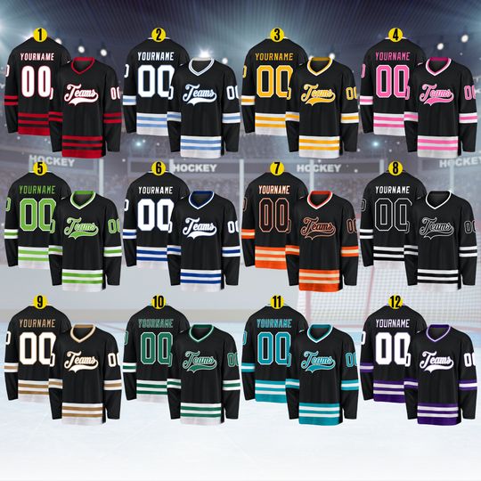 Custom Ice Hockey Jersey for Men Women Youth, Personalized Name Number,Hockey Shirts Sports Uniform for Hockey Fans Gift