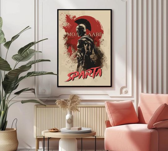 Spartan Warrior Poster Molon Labe Ancient Greece Art Vertical Poster