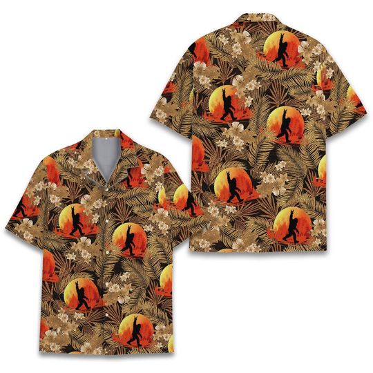 Tropical Bigfoot Hawaiian Shirt, Bigfoot Sasquatch Hawaiian Shirt