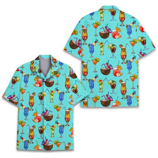 Tropical Cocktail Hawaiian Shirt, Drink Hawaiian Shirt