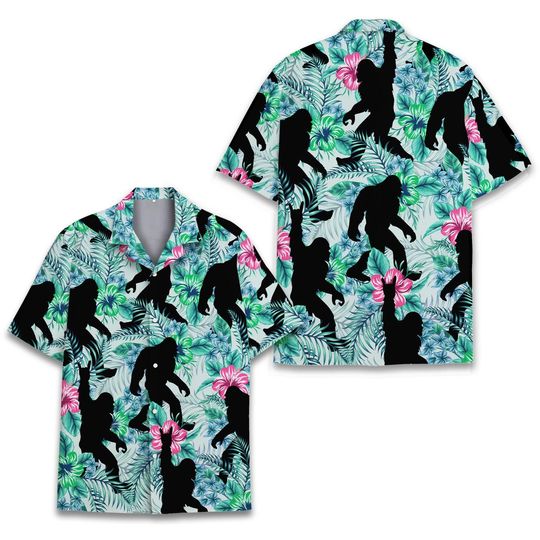 Tropical Bigfoot Hawaiian Shirt, Bigfoot Sasquatch Hawaiian Shirt