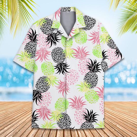 Pineapple Hawaiian Shirt, Pineapple Summer Aloha Beach Hawaiian Shirt