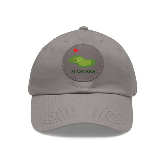 Golf Masters Cap, Dad Hat with Leather Patch - Dad Gift - Father's Day Gift