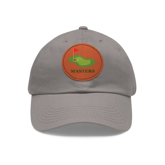 Golf Masters Cap, Dad Hat with Leather Patch - Dad Gift - Father's Day Gift