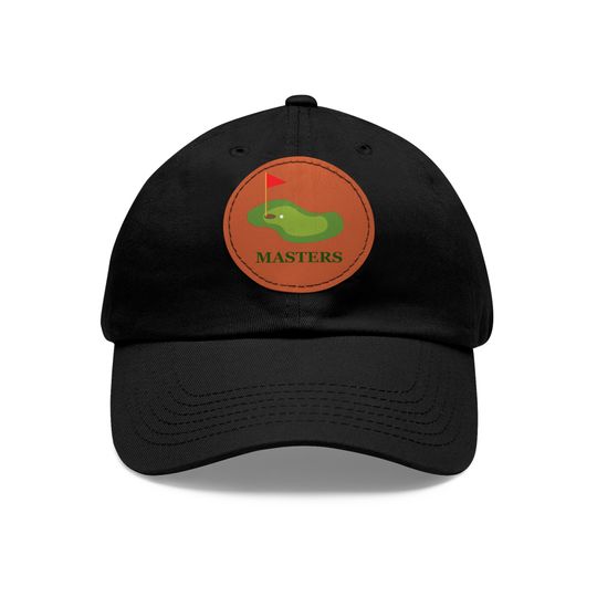 Golf Masters Cap, Dad Hat with Leather Patch - Dad Gift - Father's Day Gift