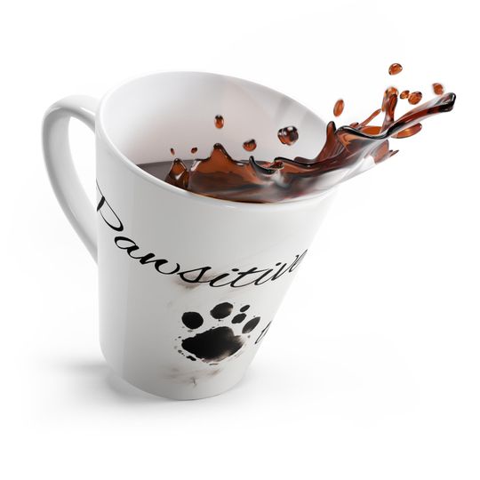 Pawsitive Thoughts Latte Mug - Adorable Paw Print Design for Pet Lovers