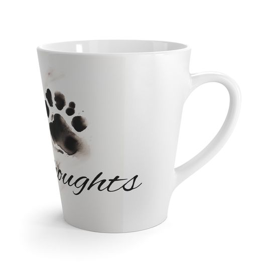 Pawsitive Thoughts Latte Mug - Adorable Paw Print Design for Pet Lovers