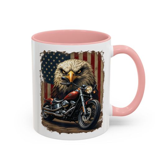 Bald Eagle Motorcycle Mug | Accent Coffee Mug