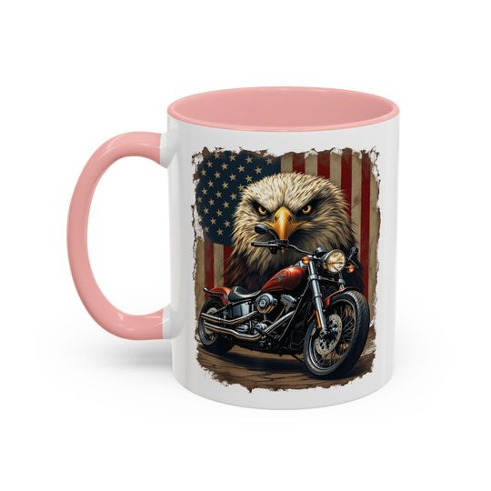 Bald Eagle Motorcycle Mug | Accent Coffee Mug