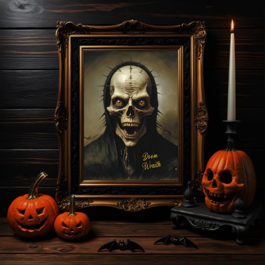Horror Halloween Poster Print Dooom Wraith, Halloween Unique Home Decor