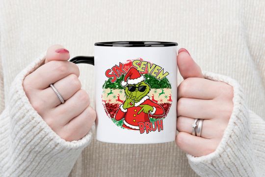 Holiday Coffee Mug: Funny 67 Meme funny character Hand (Ceramic, Dishwasher Safe)