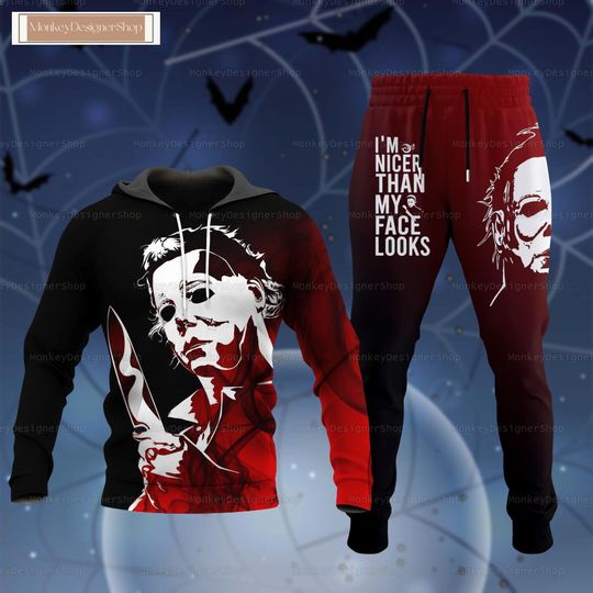 Michael Myers Halloween Combo Hoodie & Sweatpants, Horror Characters Shirt Pants, Movie Killers Streetwear Joggers
